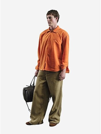 Camicia oversize in peluche con chiusura a bottoni a pressione giesto