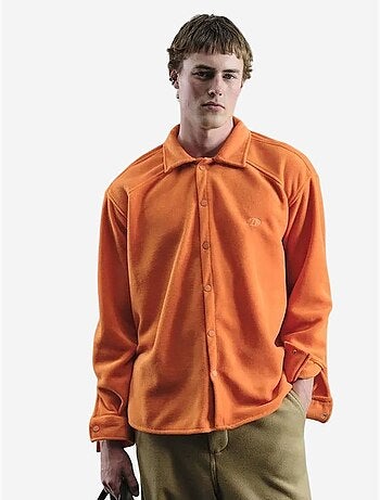 Camicia oversize in peluche con chiusura a bottoni a pressione giesto