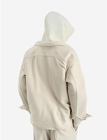 Camicia oversize in peluche con chiusura a bottoni a pressione giesto