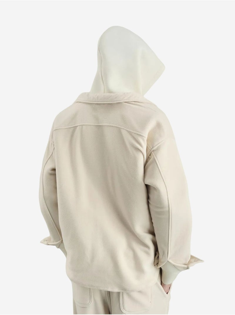 Camicia oversize in peluche con chiusura a bottoni a pressione giesto Beige argilla - Kiabi