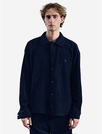 Camicia oversize in peluche con chiusura a bottoni a pressione giesto