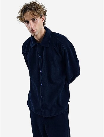 Camicia oversize in peluche con chiusura a bottoni a pressione giesto