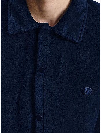 Camicia oversize in peluche con chiusura a bottoni a pressione giesto