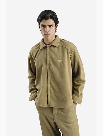 Camicia oversize in peluche con chiusura a bottoni a pressione giesto