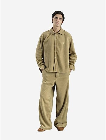 Camicia oversize in peluche con chiusura a bottoni a pressione giesto