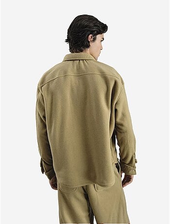 Camicia oversize in peluche con chiusura a bottoni a pressione giesto