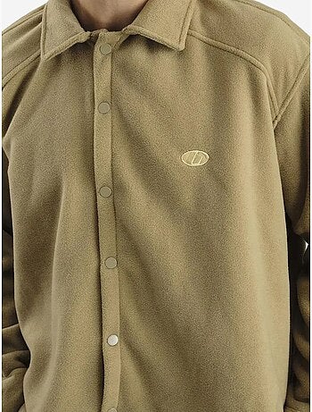 Camicia oversize in peluche con chiusura a bottoni a pressione giesto
