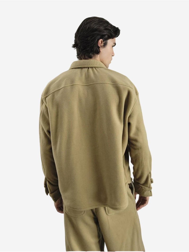 Camicia oversize in peluche con chiusura a bottoni a pressione giesto Grège - Kiabi