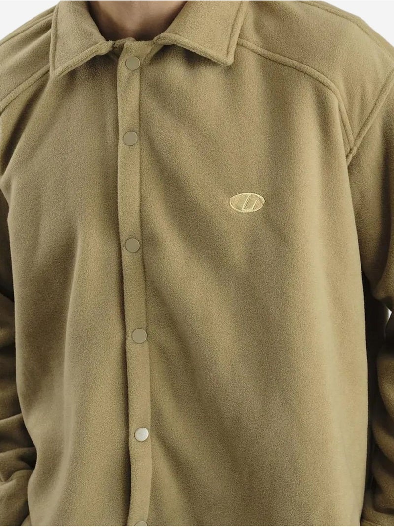 Camicia oversize in peluche con chiusura a bottoni a pressione giesto Grège - Kiabi