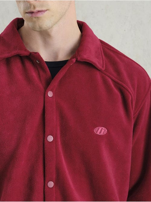 Camicia oversize in peluche con chiusura a bottoni a pressione giesto - Kiabi Camicia oversize in peluche con chiusura a bottoni a pressione giesto - Kiabi