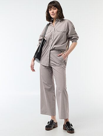 Camicia oversize in popeline a righe