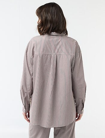 Camicia oversize in popeline a righe