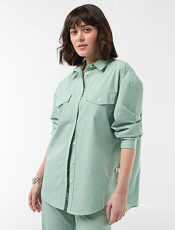Camicia oversize in popeline a righe