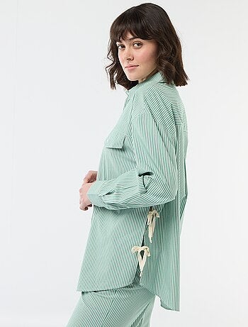 Camicia oversize in popeline a righe