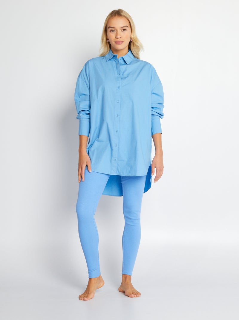 Camicia oversize in popeline BLU - Kiabi