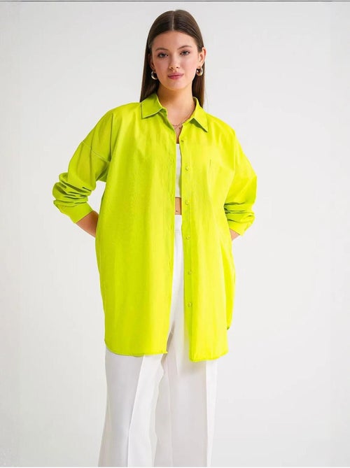Camicia oversize in popeline con bottoni e maniche lunghe mixray - Kiabi