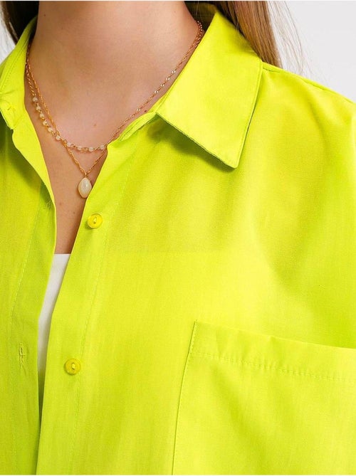 Camicia oversize in popeline con bottoni e maniche lunghe mixray - Kiabi