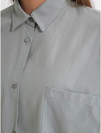 Camicia oversize in popeline con bottoni e maniche lunghe mixray