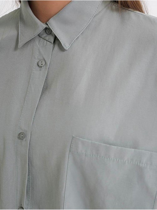 Camicia oversize in popeline con bottoni e maniche lunghe mixray - Kiabi Camicia oversize in popeline con bottoni e maniche lunghe mixray - Kiabi