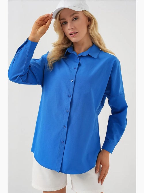 Camicia oversize in popeline con motivo e bottoni bdart - Kiabi
