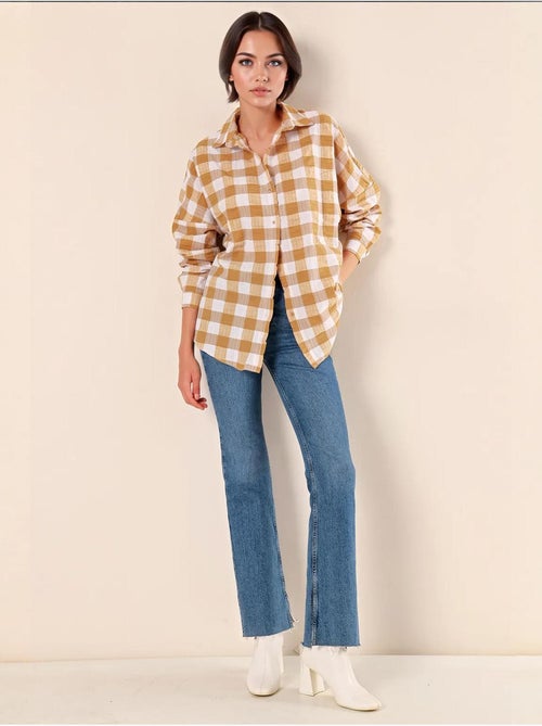 Camicia oversize in popeline con motivo e bottoni bdart - Kiabi