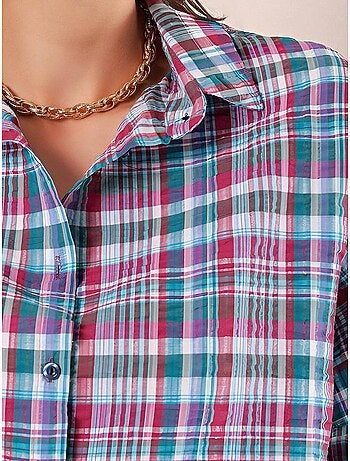 Camicia oversize in popeline con motivo e bottoni bdart
