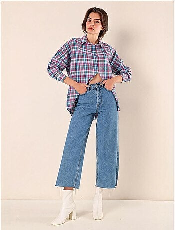 Camicia oversize in popeline con motivo e bottoni bdart