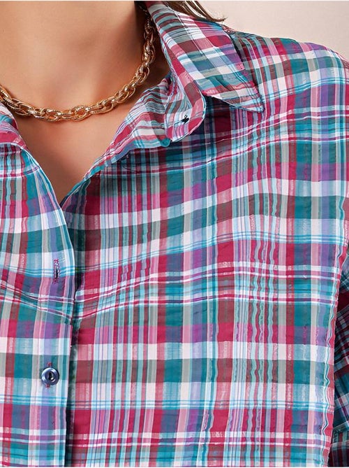 Camicia oversize in popeline con motivo e bottoni bdart - Kiabi Camicia oversize in popeline con motivo e bottoni bdart - Kiabi