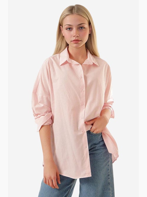 Camicia oversize in popeline con motivo e bottoni bdart - Kiabi Camicia oversize in popeline con motivo e bottoni bdart - Kiabi