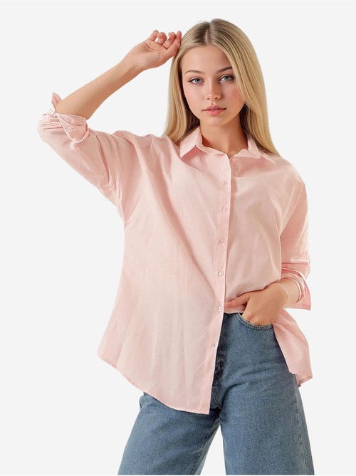 Camicia oversize in popeline con motivo e bottoni bdart - Kiabi Camicia oversize in popeline con motivo e bottoni bdart - Kiabi