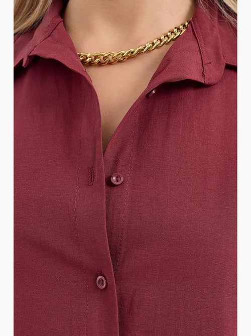 Camicia oversize in popeline con motivo e bottoni bdart - Kiabi Camicia oversize in popeline con motivo e bottoni bdart - Kiabi