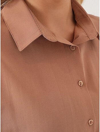Camicia oversize in popeline con motivo e bottoni bdart