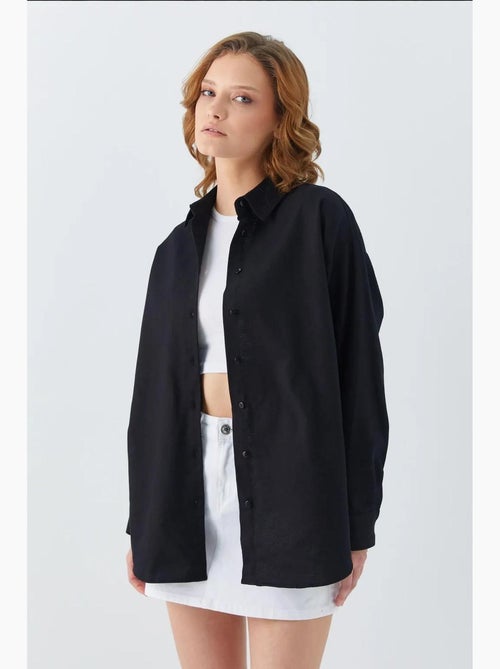 Camicia oversize in popeline mixray - Kiabi Camicia oversize in popeline mixray - Kiabi