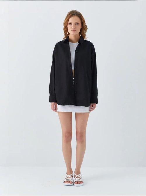 Camicia oversize in popeline mixray - Kiabi Camicia oversize in popeline mixray - Kiabi