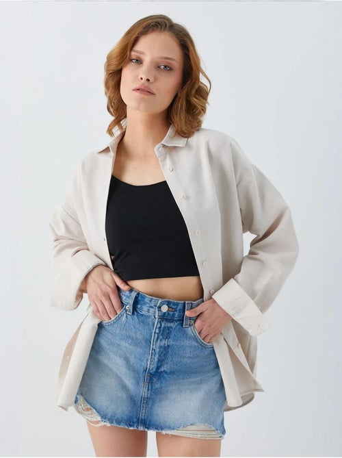 Camicia oversize in popeline mixray - Kiabi
