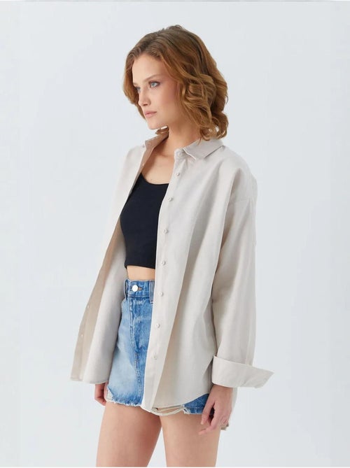 Camicia oversize in popeline mixray - Kiabi