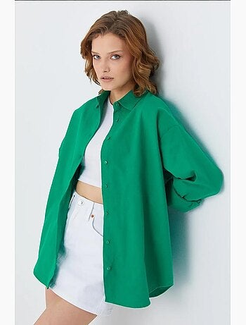 Camicia oversize in popeline mixray
