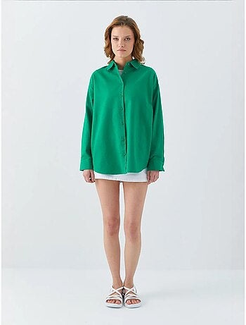 Camicia oversize in popeline mixray