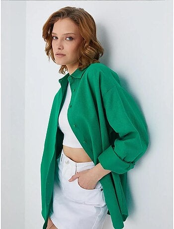 Camicia oversize in popeline mixray