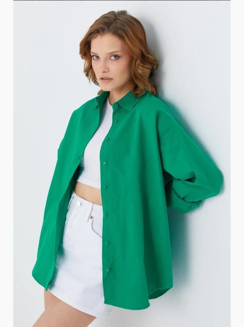 Camicia oversize in popeline mixray - Kiabi