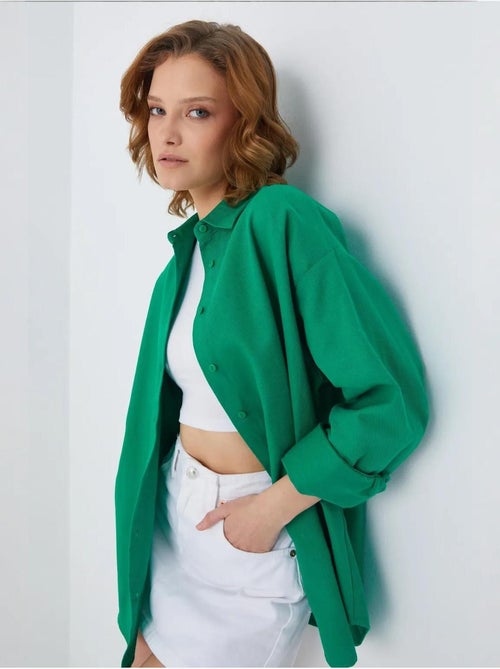 Camicia oversize in popeline mixray - Kiabi