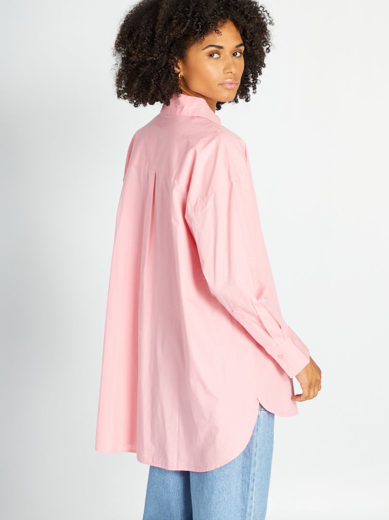 Camicia oversize in popeline ROSA - Kiabi