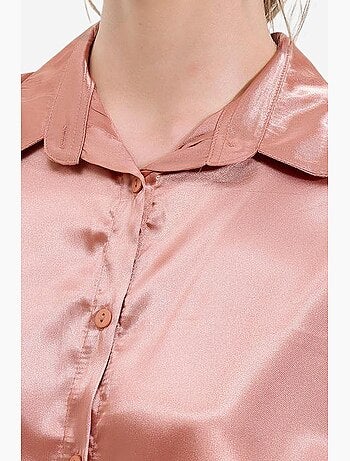 Camicia oversize in raso con bottoni sul davanti bdart