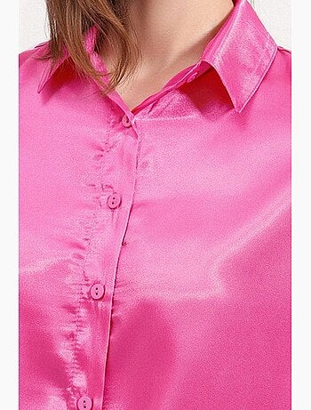 Camicia oversize in raso con bottoni sul davanti bdart