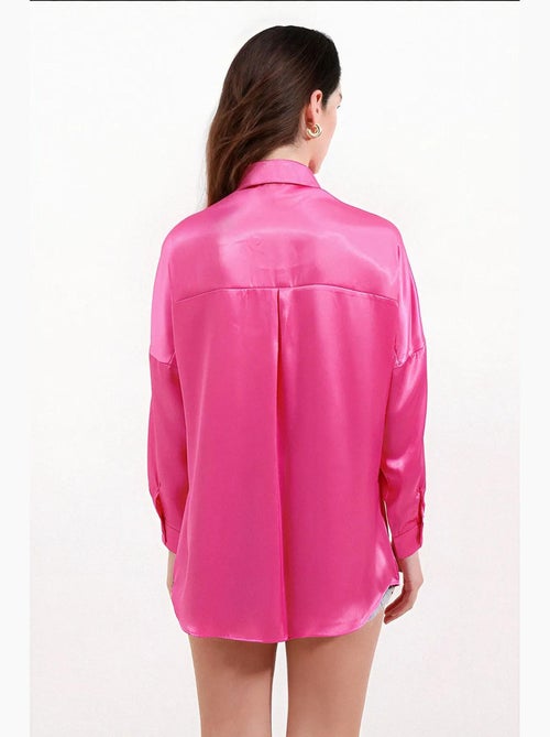 Camicia oversize in raso con bottoni sul davanti bdart - Kiabi Camicia oversize in raso con bottoni sul davanti bdart - Kiabi