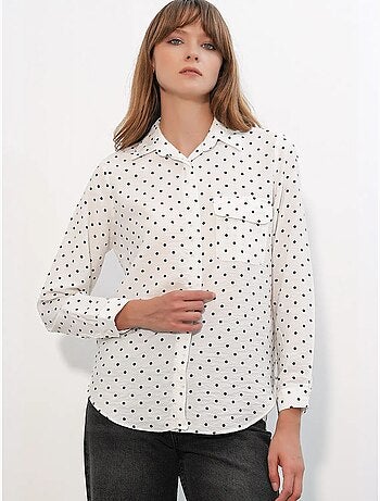 Camicia oversize in tessuto con pois bdart
