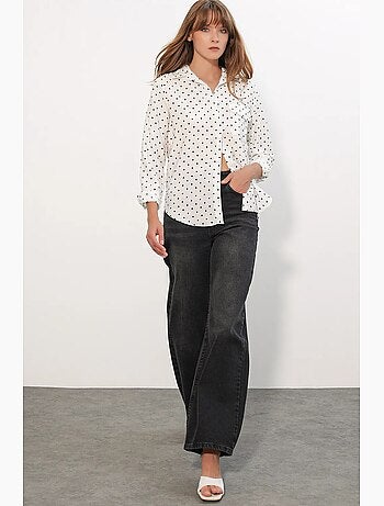 Camicia oversize in tessuto con pois bdart