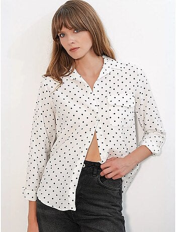 Camicia oversize in tessuto con pois bdart