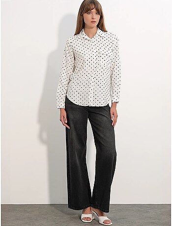 Camicia oversize in tessuto con pois bdart