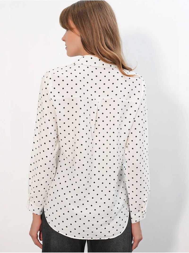 Camicia oversize in tessuto con pois bdart Bianco sporco - Kiabi
